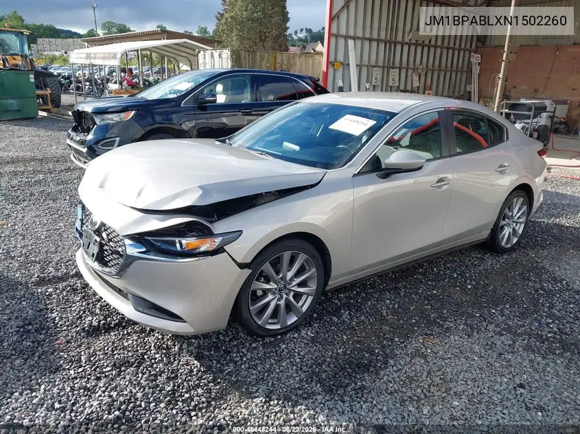 2022 Mazda Mazda3 Select VIN: JM1BPABLXN1502260 Lot: 45448244