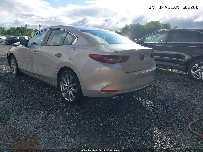 2022 Mazda Mazda3 Select VIN: JM1BPABLXN1502260 Lot: 45448244
