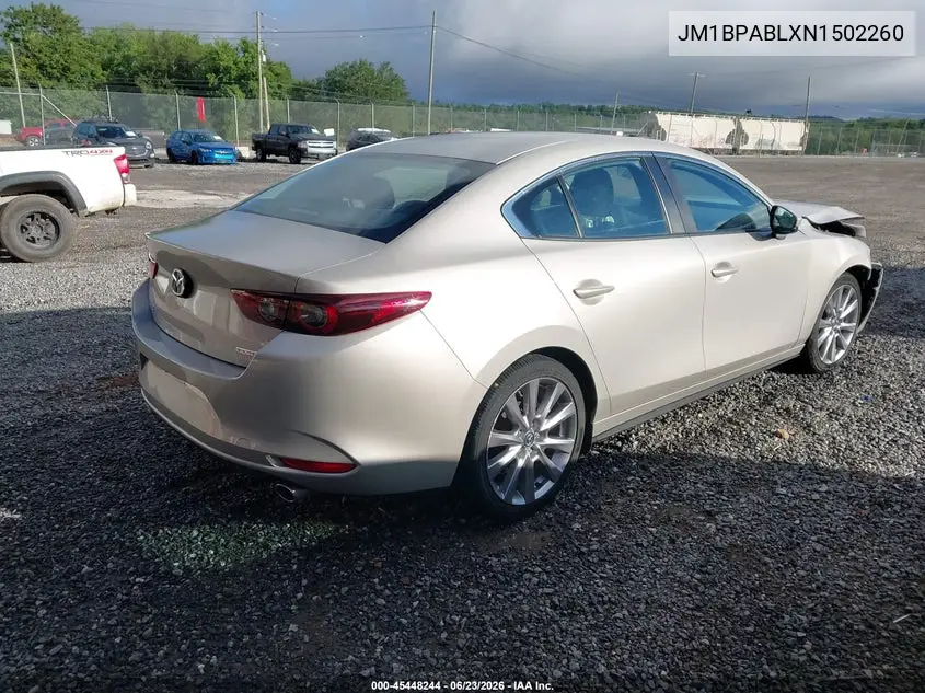2022 Mazda Mazda3 Select VIN: JM1BPABLXN1502260 Lot: 45448244