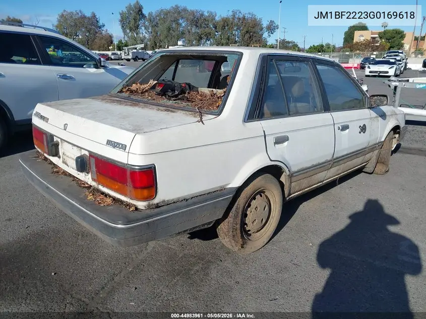 1986 Mazda 323 VIN: JM1BF2223G0169618 Lot: 44983961