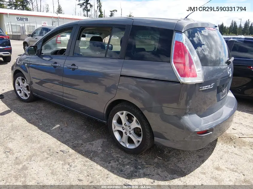 2009 Mazda Mazda5 Sport VIN: JM1CR29L590331794 Lot: 45331662
