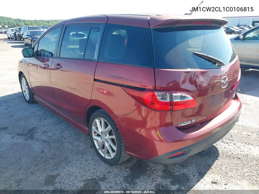 2012 Mazda Mazda5 Touring VIN: JM1CW2CL1C0106815 Lot: 45359070