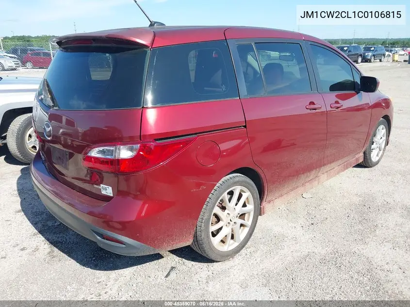 2012 Mazda Mazda5 Touring VIN: JM1CW2CL1C0106815 Lot: 45359070