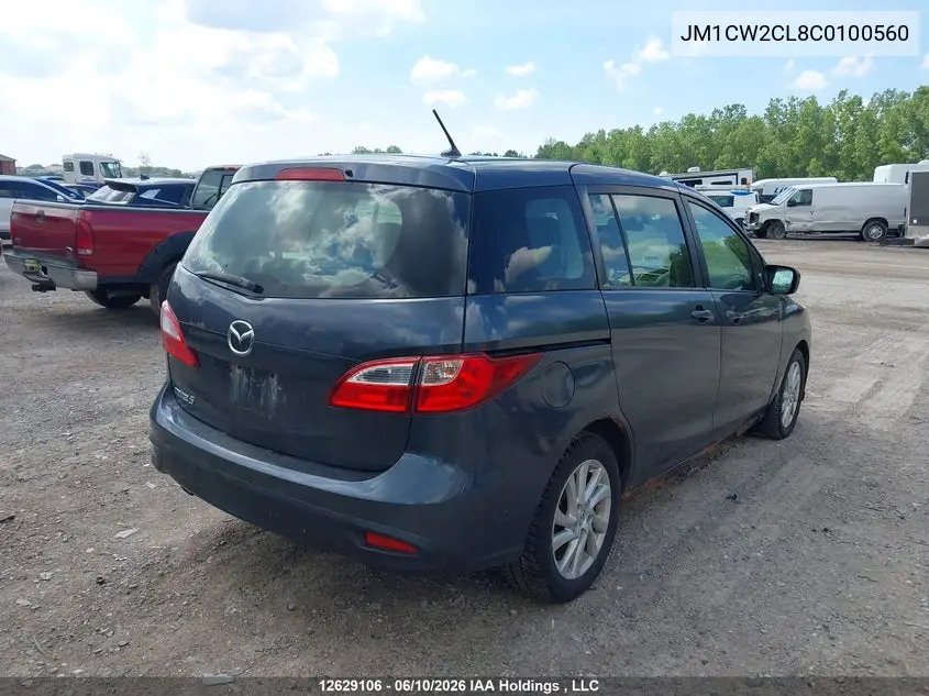 2013 Mazda Mazda5 VIN: JM1CW2CL8C0100560 Lot: 12629106