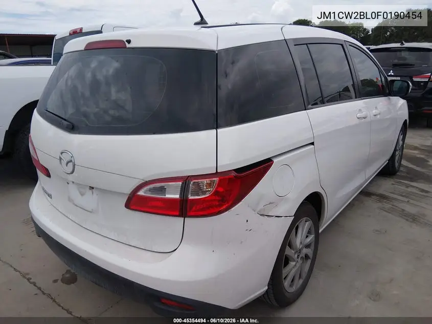 2015 Mazda Mazda5 Sport VIN: JM1CW2BL0F0190454 Lot: 45354494