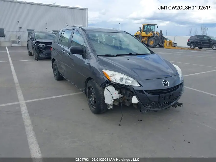 2017 Mazda Mazda5 VIN: JM1CW2CL3H0192619 Lot: 12604793