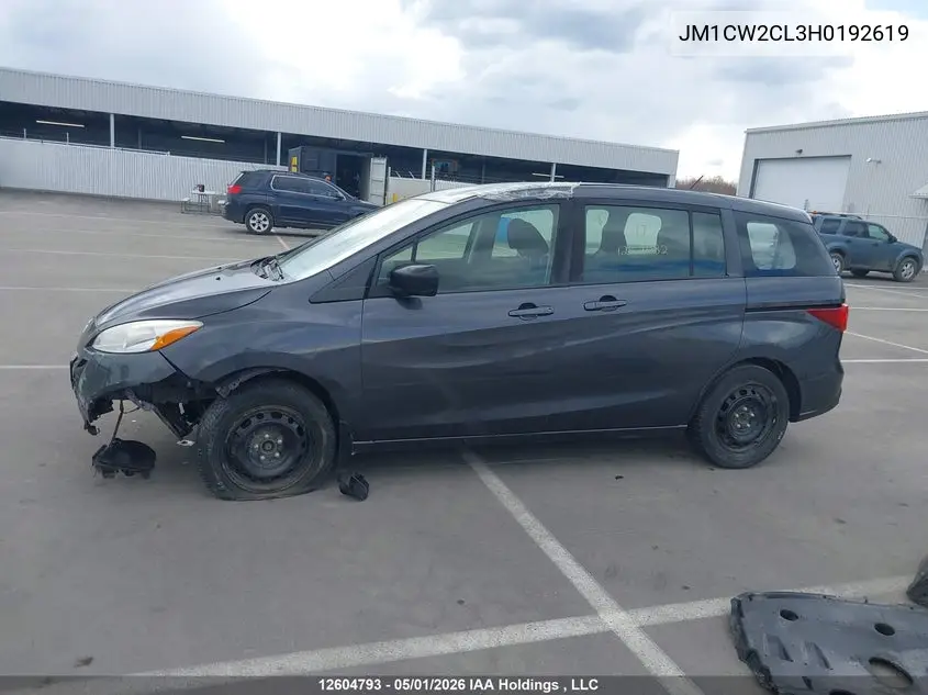 2017 Mazda Mazda5 VIN: JM1CW2CL3H0192619 Lot: 12604793