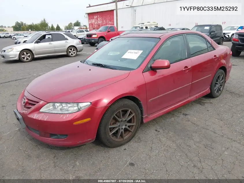 2003 Mazda Mazda6 I VIN: 1YVFP80C335M25292 Lot: 45667007