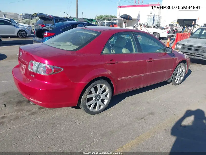 2006 Mazda Mazda6 S Grand Touring VIN: 1YVHP80D765M34891 Lot: 45390869
