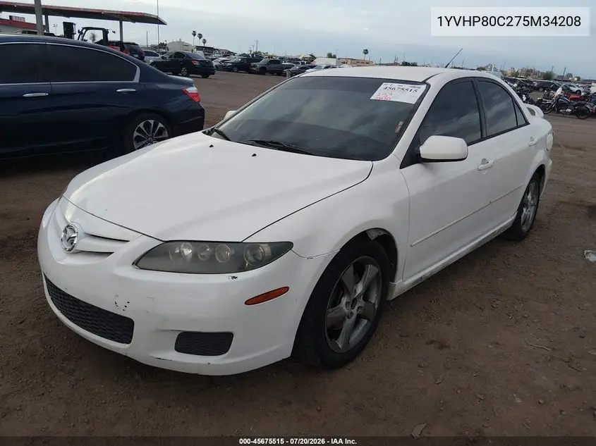 2007 Mazda Mazda6 I Sport Ve VIN: 1YVHP80C275M34208 Lot: 45675515