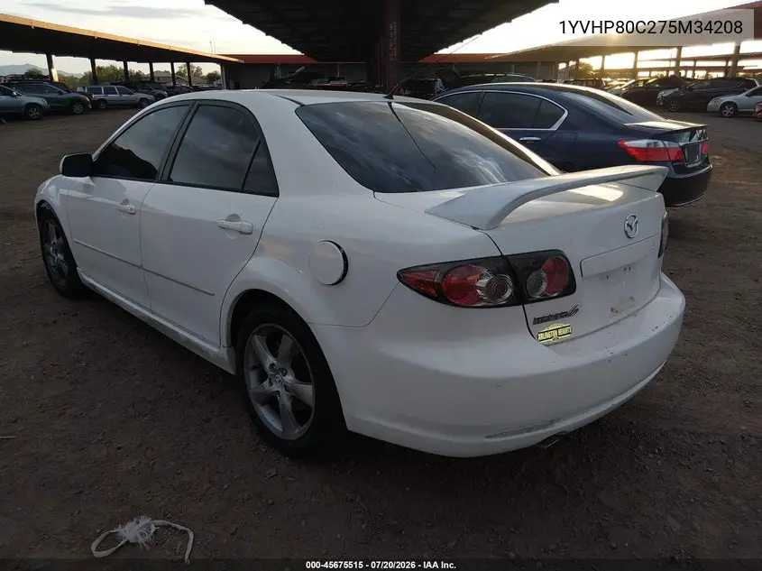 2007 Mazda Mazda6 I Sport Ve VIN: 1YVHP80C275M34208 Lot: 45675515
