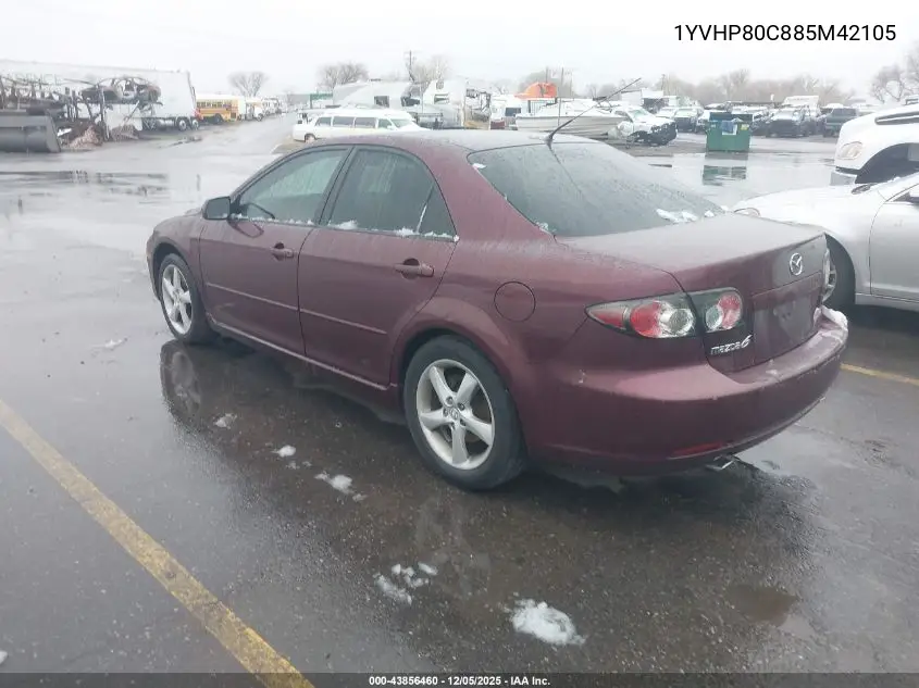 1YVHP80C885M42105 2008 Mazda Mazda6 I Sport Ve