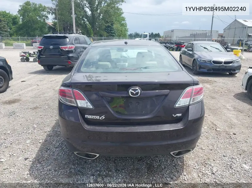 2009 Mazda 6 S VIN: 1YVHP82B495M02240 Lot: 12637600