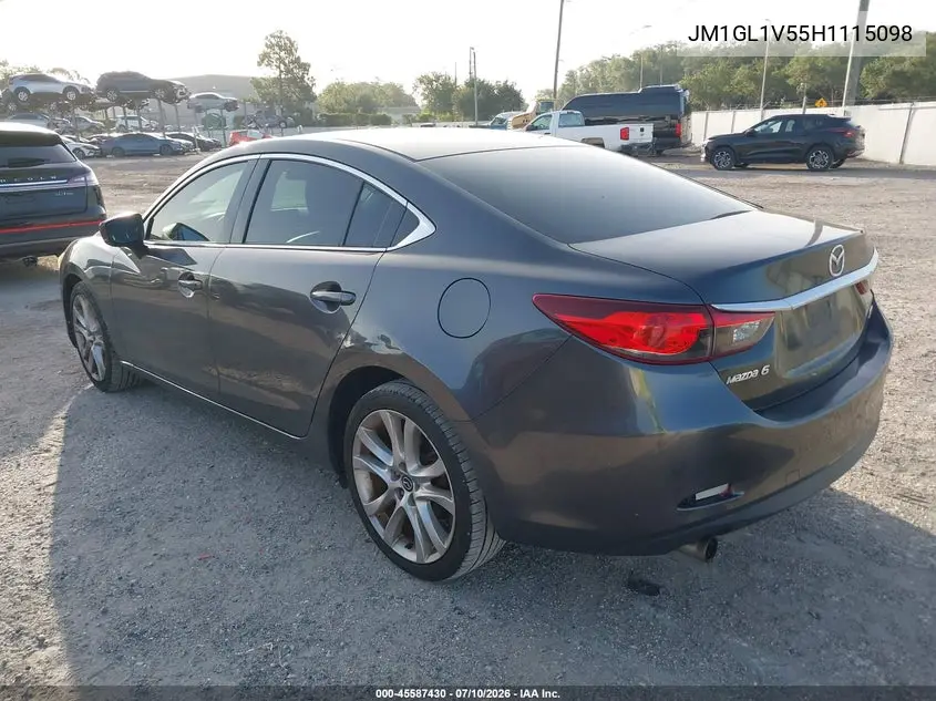 2017 Mazda Mazda6 Touring VIN: JM1GL1V55H1115098 Lot: 45587430