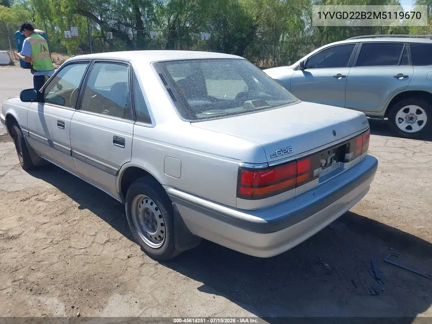 1991 Mazda 626 Dx/Lx VIN: 1YVGD22B2M5119670 Lot: 45614251