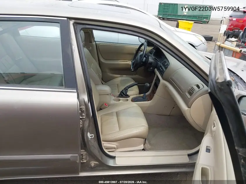 1998 Mazda 626 Es V6/Lx V6 VIN: 1YVGF22D3W5759904 Lot: 45613987