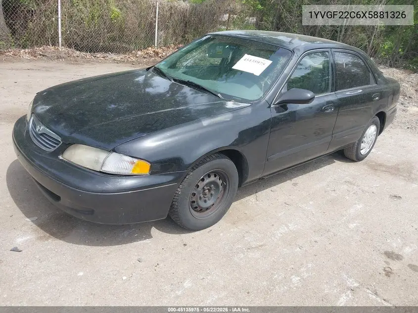 1999 Mazda 626 Es/Lx VIN: 1YVGF22C6X5881326 Lot: 45135975