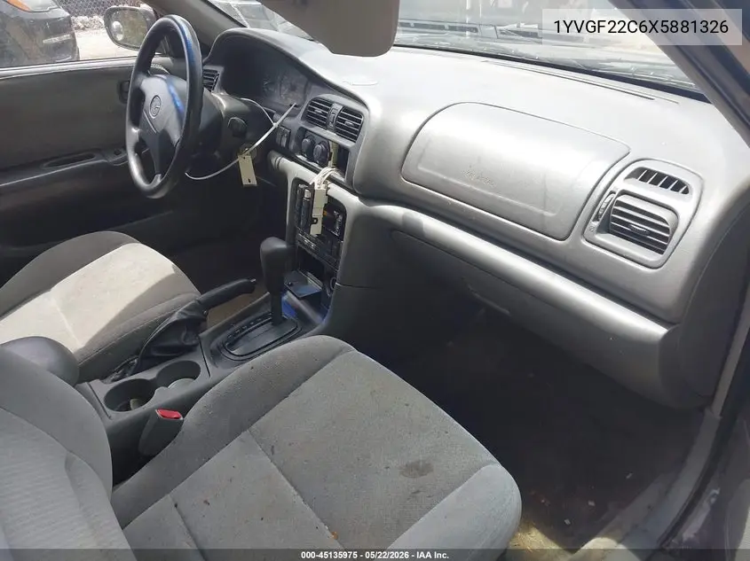 1999 Mazda 626 Es/Lx VIN: 1YVGF22C6X5881326 Lot: 45135975