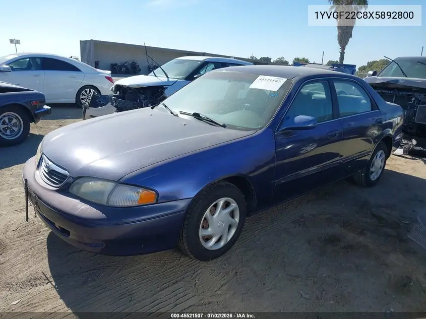 1999 Mazda 626 Es/Lx VIN: 1YVGF22C8X5892800 Lot: 45521507