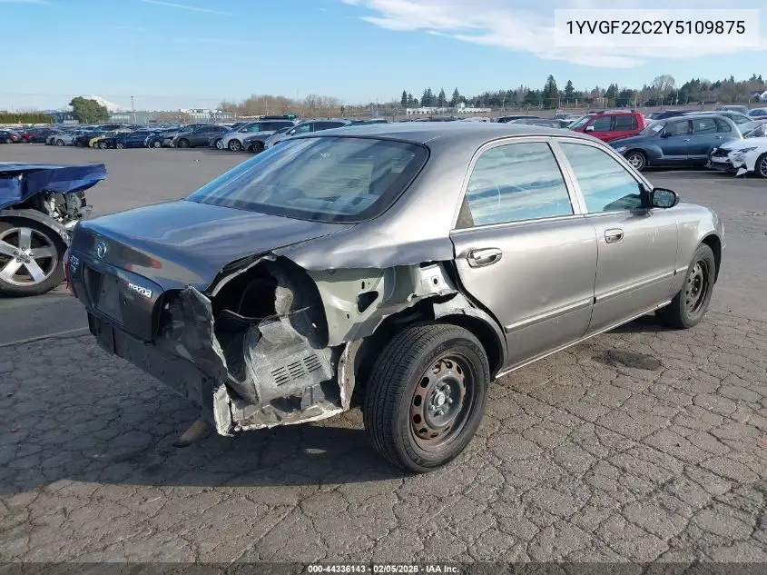 2000 Mazda 626 Es/Lx VIN: 1YVGF22C2Y5109875 Lot: 44336143