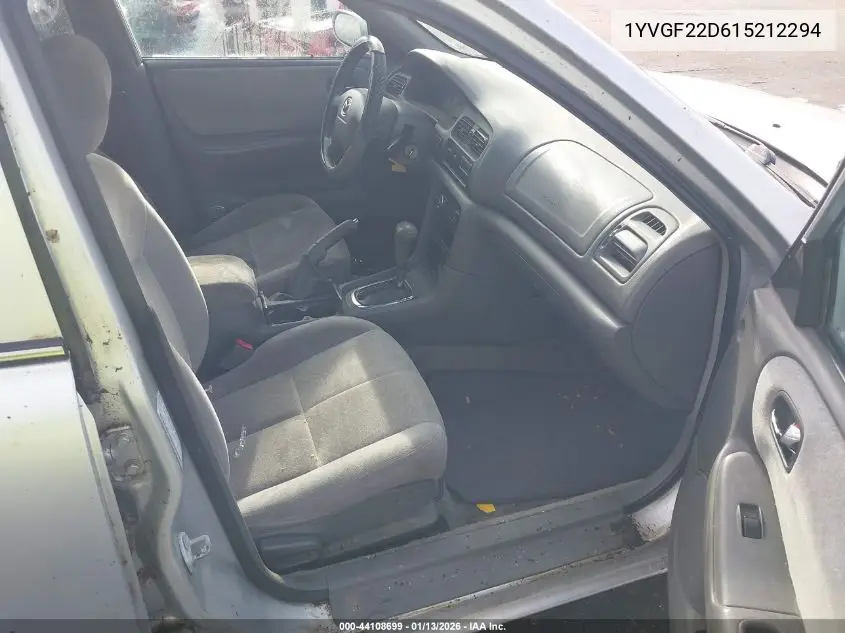 2001 Mazda 626 Es V6/Lx V6 VIN: 1YVGF22D615212294 Lot: 44108699