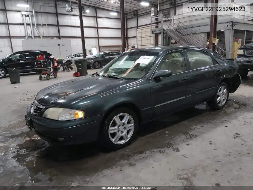 2002 Mazda 626 Es V6/Lx V6 VIN: 1YVGF22F925294623 Lot: 45444341