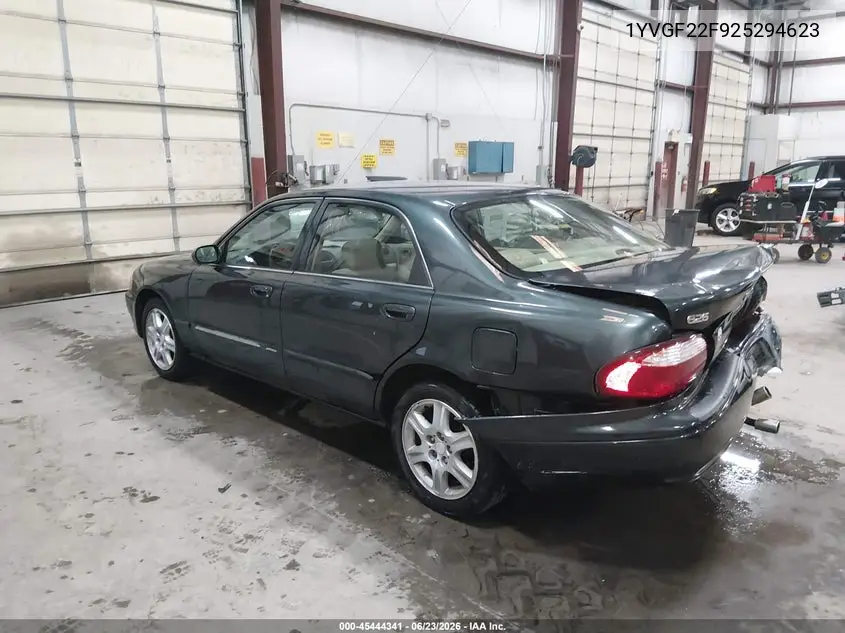 2002 Mazda 626 Es V6/Lx V6 VIN: 1YVGF22F925294623 Lot: 45444341