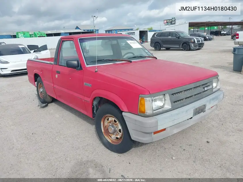 1987 Mazda B2200 Short Bed VIN: JM2UF1134H0180430 Lot: 45326832