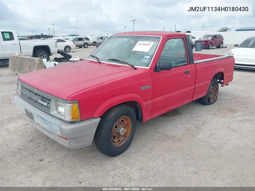 1987 Mazda B2200 Short Bed VIN: JM2UF1134H0180430 Lot: 45326832