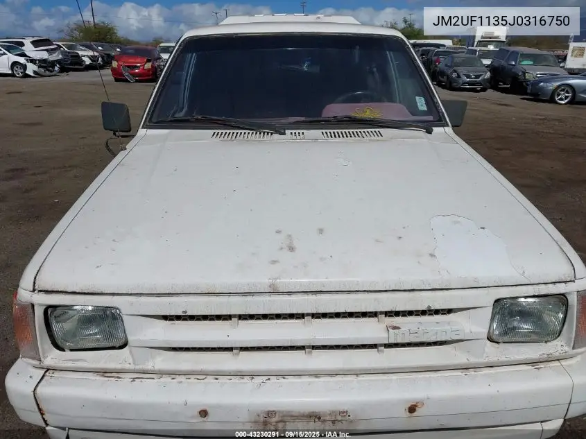 1988 Mazda B2200 Short Bed VIN: JM2UF1135J0316750 Lot: 43230291