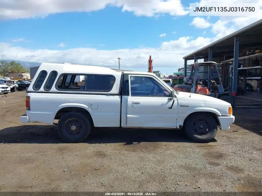 1988 Mazda B2200 Short Bed VIN: JM2UF1135J0316750 Lot: 43230291