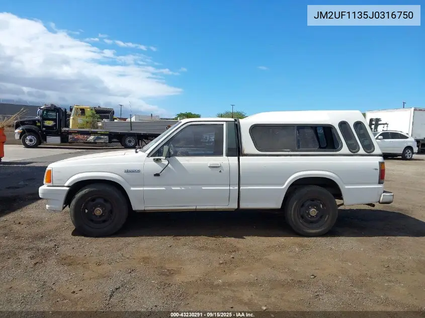 1988 Mazda B2200 Short Bed VIN: JM2UF1135J0316750 Lot: 43230291