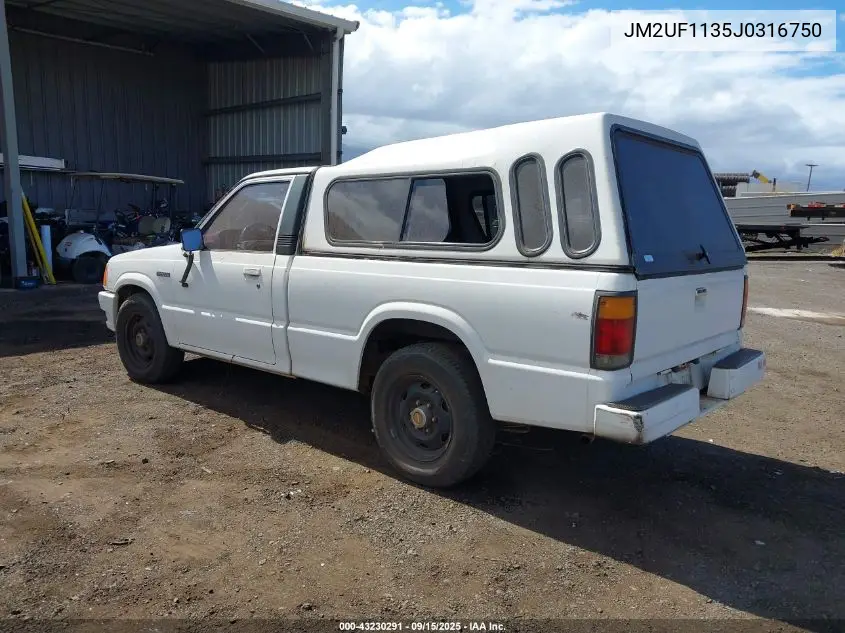 1988 Mazda B2200 Short Bed VIN: JM2UF1135J0316750 Lot: 43230291