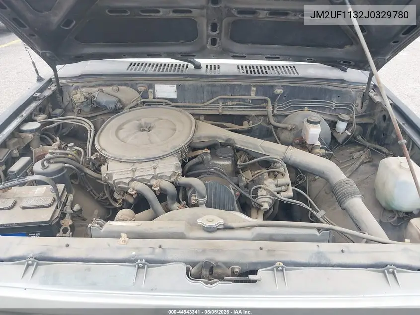 1988 Mazda B2200 Short Bed VIN: JM2UF1132J0329780 Lot: 44943341