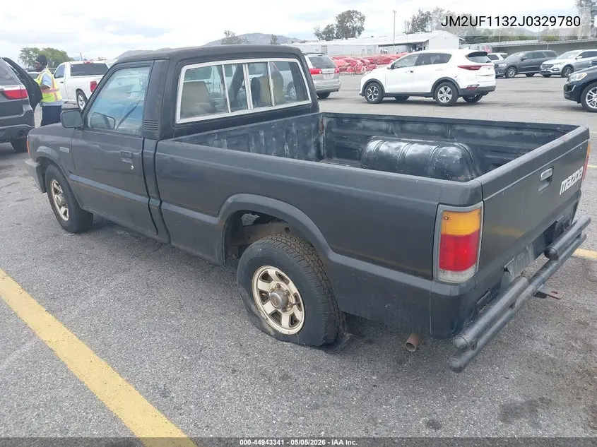 1988 Mazda B2200 Short Bed VIN: JM2UF1132J0329780 Lot: 44943341