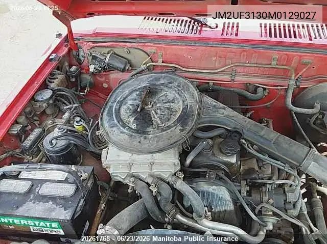 1991 Mazda B2200 Cab Plus VIN: JM2UF3130M0129027 Lot: 20261768