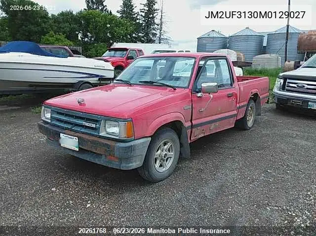 1991 Mazda B2200 Cab Plus VIN: JM2UF3130M0129027 Lot: 20261768