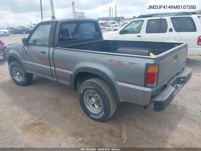 1991 Mazda B2600 Short Body VIN: JM2UF4149M0107350 Lot: 45318490