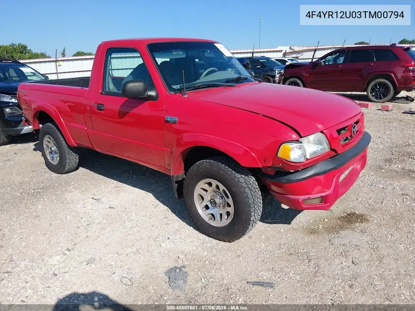 2003 Mazda B3000 Ds VIN: 4F4YR12U03TM00794 Lot: 45507681