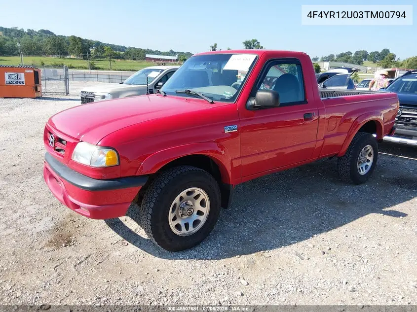 2003 Mazda B3000 Ds VIN: 4F4YR12U03TM00794 Lot: 45507681