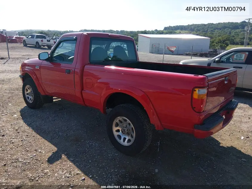2003 Mazda B3000 Ds VIN: 4F4YR12U03TM00794 Lot: 45507681