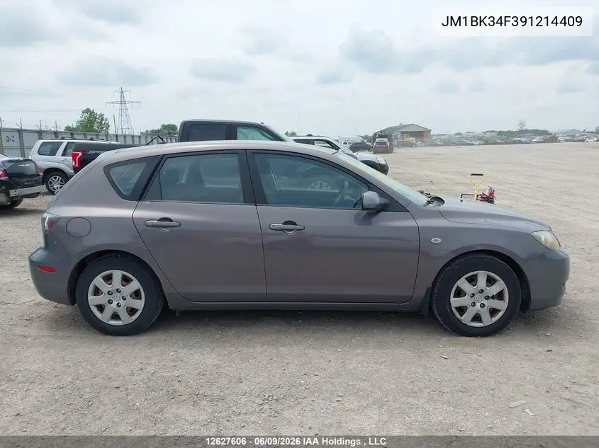 2009 Mazda Cx-3 VIN: JM1BK34F391214409 Lot: 12627606
