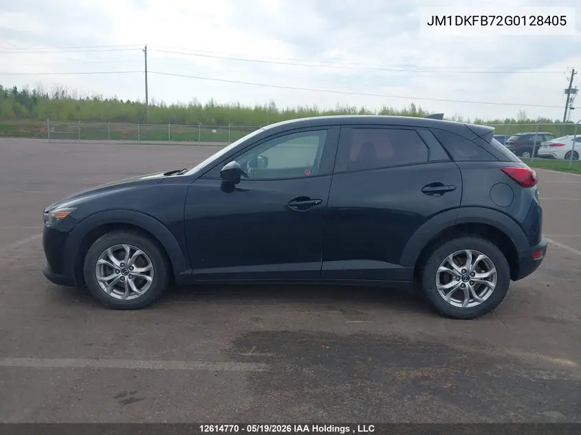 2016 Mazda Cx-3 Gx VIN: JM1DKFB72G0128405 Lot: 12614770