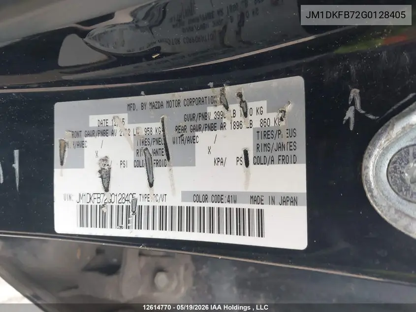 2016 Mazda Cx-3 Gx VIN: JM1DKFB72G0128405 Lot: 12614770