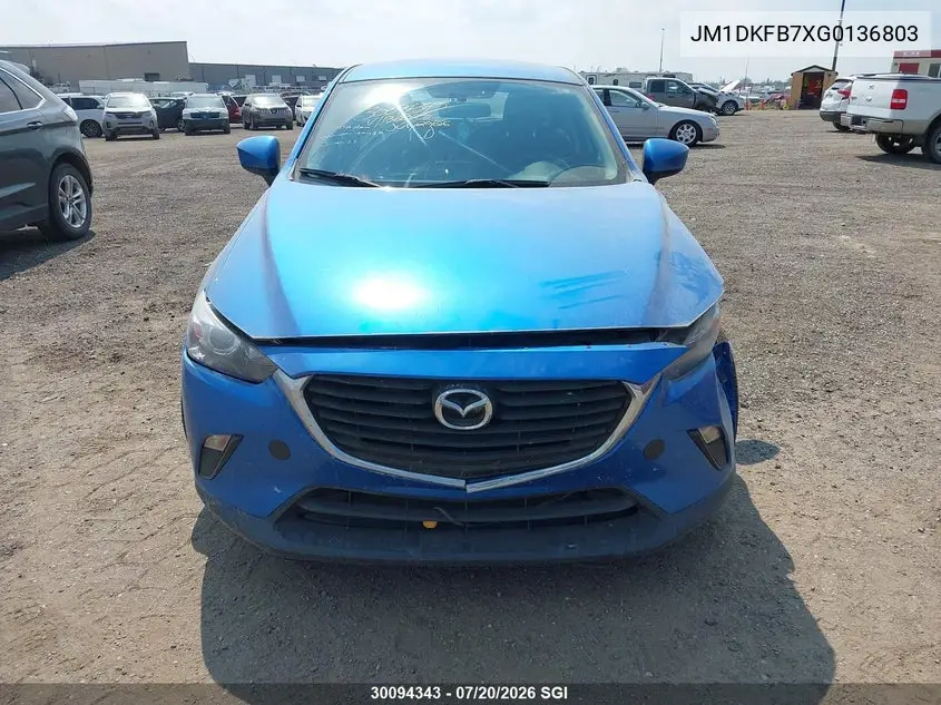 2016 Mazda Cx-3 Sport VIN: JM1DKFB7XG0136803 Lot: 30094343