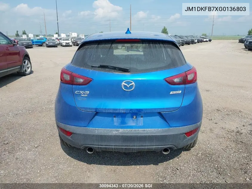 2016 Mazda Cx-3 Sport VIN: JM1DKFB7XG0136803 Lot: 30094343