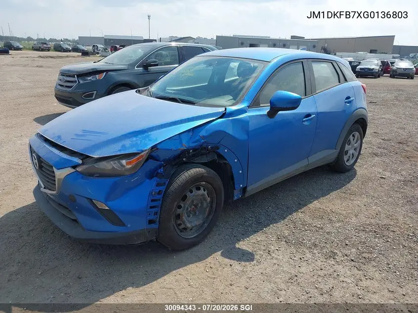 2016 Mazda Cx-3 Sport VIN: JM1DKFB7XG0136803 Lot: 30094343