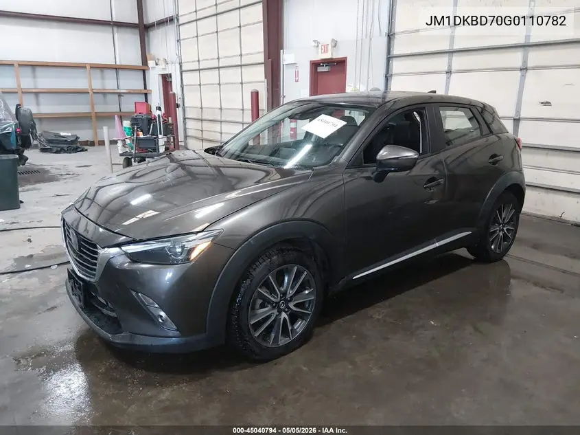 2016 Mazda Cx-3 Grand Touring VIN: JM1DKBD70G0110782 Lot: 45040794