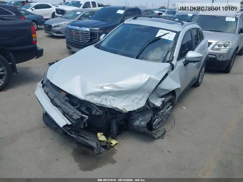 2016 Mazda Cx-3 Touring VIN: JM1DKBC78G0110109 Lot: 45121919