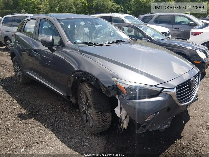 2016 Mazda Cx-3 Grand Touring VIN: JM1DKBD76G0112889 Lot: 45252112